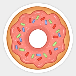 Pink Donut and Colorful Sprinkles Sticker